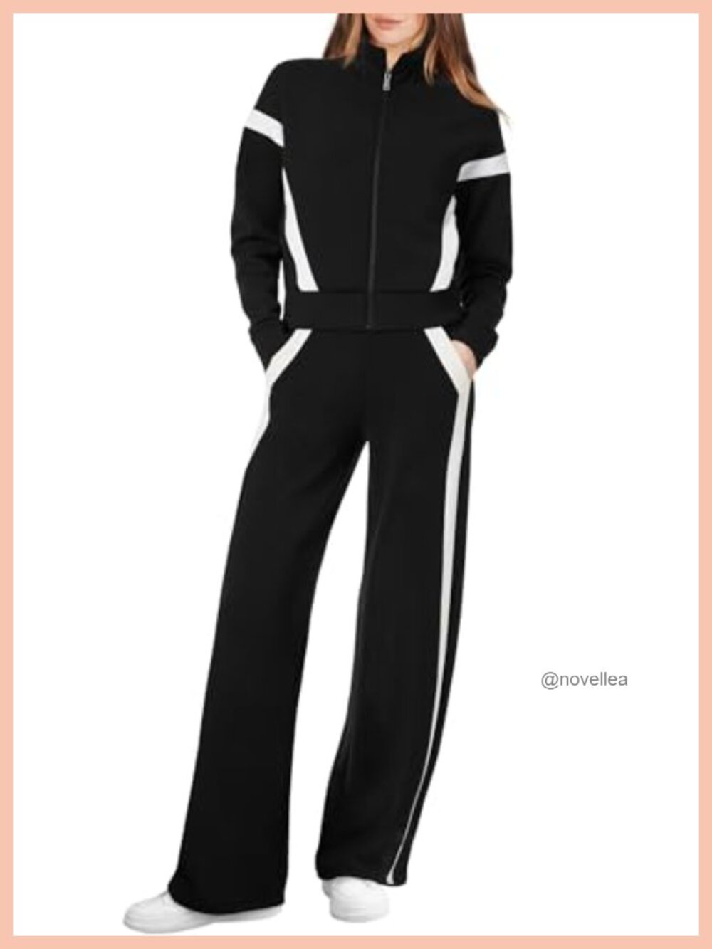 Women's Lounge Sets 2 Piece Outfits Sweatshirt Wide Leg Sweatpant Tracksuit